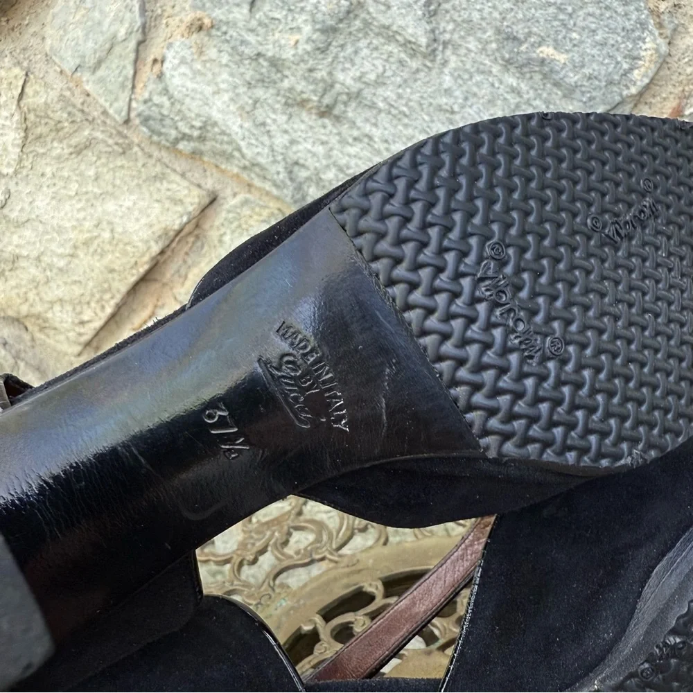 Gucci Vintage Black Suede Heels size 7